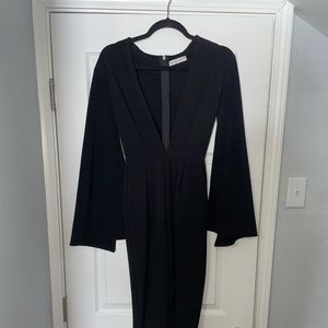 Long sleeve jumpsuit with cape sleeves